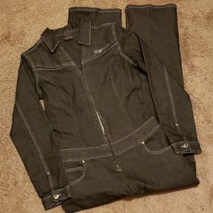 Elegant Black Denim Jumpsuit